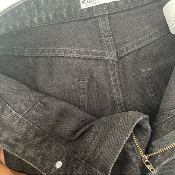 Hollister Ultra High Rise Black Raw Hem Denim Skirt Size 11 (Waist 30”) - Picture 12 of 14